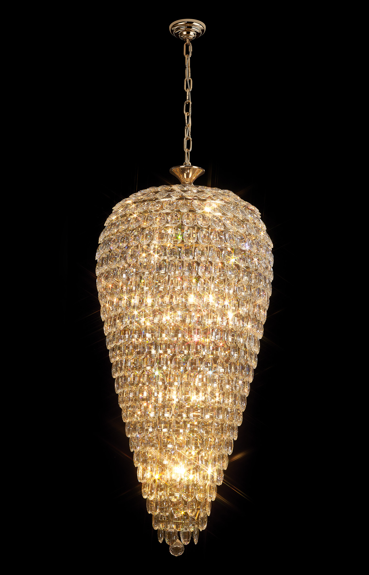 IL32887  Coniston Tall Acorn Pendant 20 Light French Gold